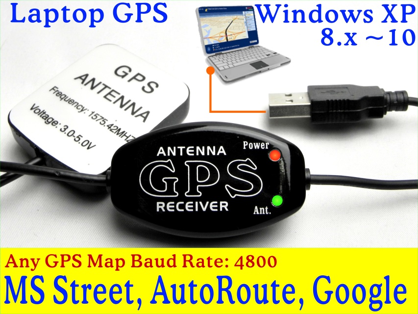 Laptop GPS Receiver for Earth, Garmin, C-Map, MS Streets, AutoRoute, Open . with